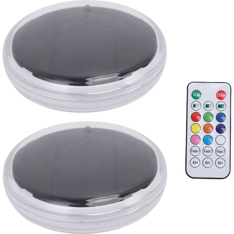Set mit 2 IPX7 RGB-Schwimmleuchten mit Fernbedienung für Schwimmbäder und Teiche, wasserdichte LED-Ambientebeleuchtung für die Nacht (1/5)