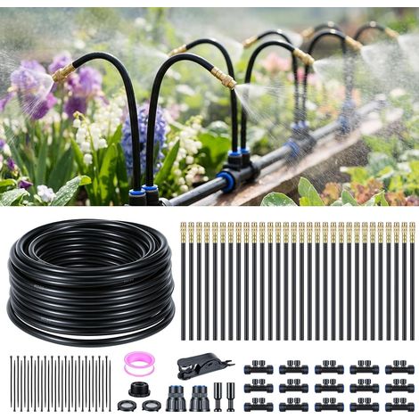 15m Système d'irrigation Jardin 360° Flexible Kit d'irrigation Goutte à Goutte DIY Kit Arrosage Automatique avec 9mm Tuyau et 30pcs Réglable Tête d'Arroseur pour Serre Cour Pelouse Plantes (1/5)