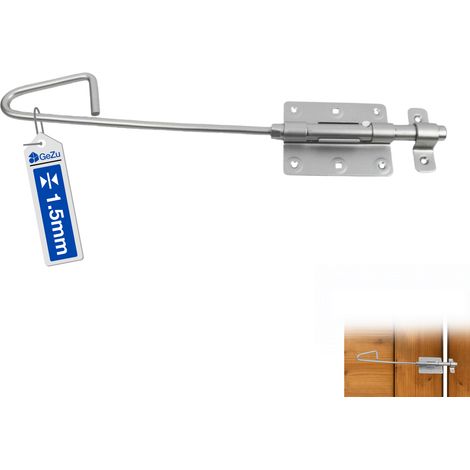 Verrou de porte galvanoplastie 400 x 75 mm – targette blindée pêne coulissant loquet de fermeture robuste – Verrou baionnette – GeZu Impex