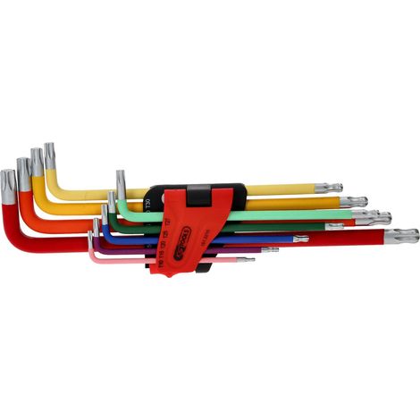 Juego  de  llaves  angulares  Torx  con  cabeza  esférica  KS  TOOLS  extralargas  9  pzs.  -  151.5210 (1/5)