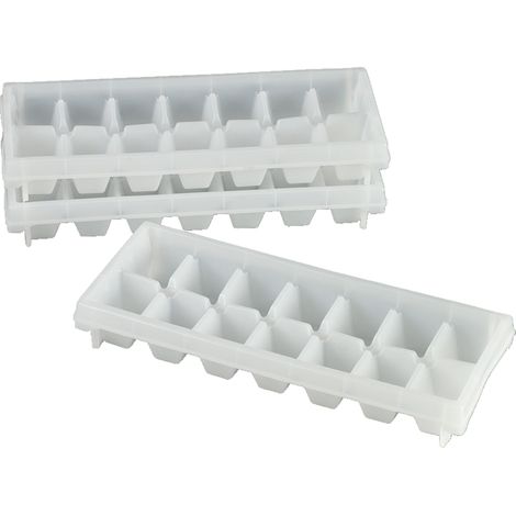 Denox - Set di 3 cubiteras per Il Ghiaccio, Forma piramidale 14, cubetti di Ghiaccio, Colore: Bianco (1/2)