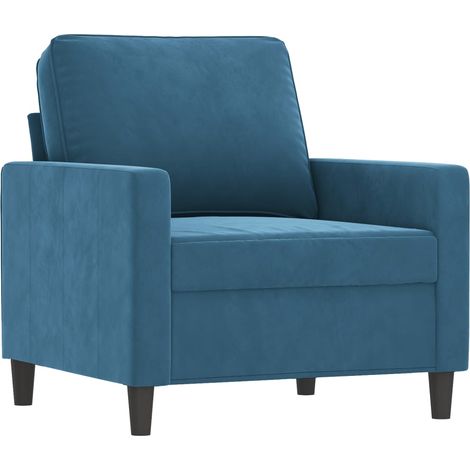 Fauteuil de Salon,Chaise,Fauteuil Bleu 60 cm Velours CFW327655 (1/5)