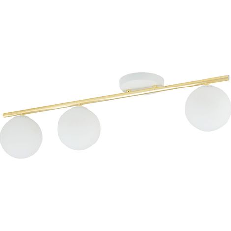 Plafonnier Emibig Monza 3 lampes 3xE14 doré/blanc métal (1/5)