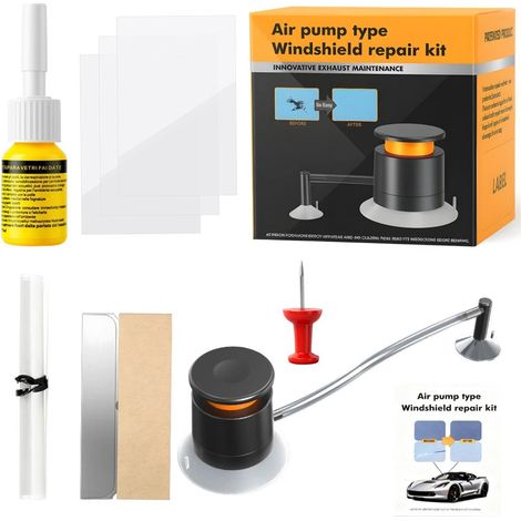 Kit Réparation Pare-Brise Avec Pompe à Vide Pour Fissures Et Impacts De Pierres - Ensemble Complet (1/5)