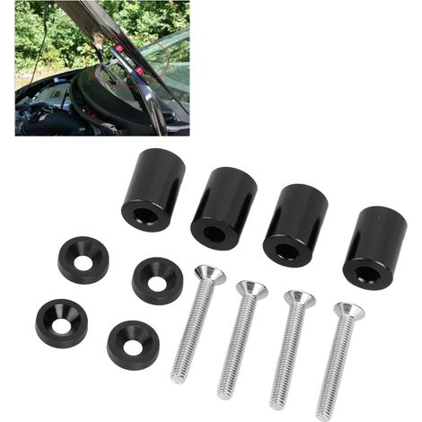 Entretoise de ventilation de capot moteur en alliage d'aluminium pour voiture, compatible avec les moteurs de 6 mm (noir) (1/5)