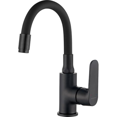 Grifo para lavabo DIMA Kuchinox negro con caño flexible (1/4)
