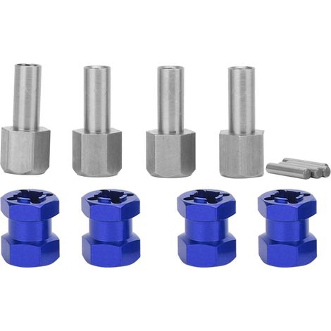 Adaptateur de moyeu hexagonal pour roue d'extension RC compatible avec D90, AX10, CC01, SCX10 et F350 (bleu) (1/5)