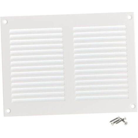 1 - Grille D'Aération - Registre De Ventilation - En Acier Galvanisé Avec Moustiquaire Intégrée Pour Mur Et Plafond Blanc 20x15cm (1/5)
