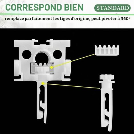 Accessoires Pour Stores Pièces de Réparation pour Stores Verticaux crochets de poulie verticale en plastique pour montage sur rail 3.13x0.8x1.35x0.57cm (1/4)