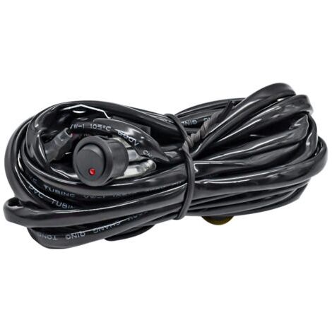 Yctze Kit de Câblage d'éclairage de Véhicule D0005 300W avec Interrupteur Rond à Deux Noir (Type 1). (1/5)