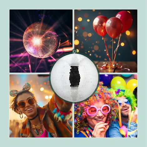 Boule disco 50 cm - decoration de fete a fixer au plafond