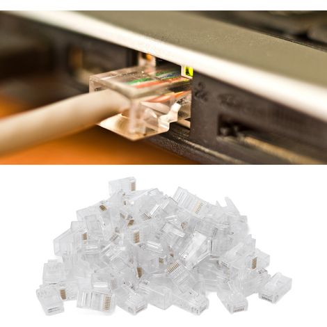 Câble RJ45 non blindé de catégorie 6 TF2005F avec connecteur à deux broches de type F (8P8C) pour ordinateurs, téléphones et connexions réseau. (1/5)