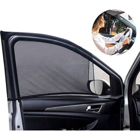 Universelle Sonnenschutzblenden für die Windschutzscheibe – 2er-Set aus atmungsaktivem Spandex-Netzgewebe – UV-Schutz – Verstellbare Größe 65–96,5 cm (1/4)