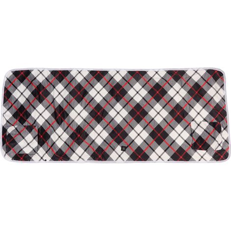 Châle chauffant USB, plaids chauffants 3 niveaux de chaleur, motif écossais à boutons, couverture enveloppante pour maison (1/5)
