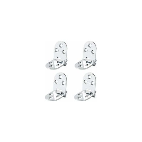Charnière rabattable pour meuble – Inox 2mm – Rotation 180° – Conception à tête fraisée – Lot de 4 pièces argent (1/5)