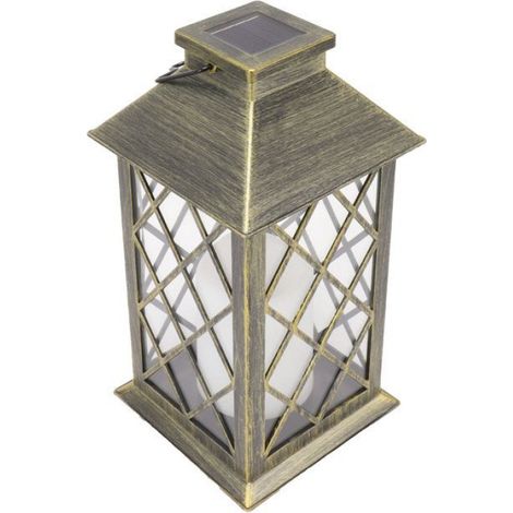 Lanterne en bronze - Solaire - Ouverture automatique - Lumière chaude - Étanche (1/5)