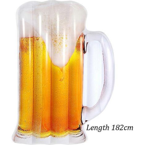 Hamac flottant de 182 cm en forme de chope de bière, chaise longue gonflable, compatible avec piscine et plage d'été (1/3)