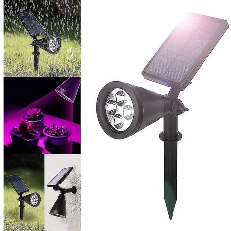 Lampe solaire pour plantes avec prise et lampe de croissance LED + 4 LED