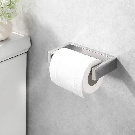 Porte-rouleau de papier toilette, salle de bains, porte-papier hygiénique, à ressort, en acier inoxydable, finition polie, montage mural (1/5)