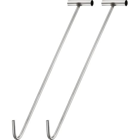 Crochet pour Regard 23.6 Pouces, 2 Pcs 304 Acier Inoxydable en Forme De T Leve-Couvercle De Regard avec Bout Mousse pour Soulever Tirer Couvercle De Drain (1/5)