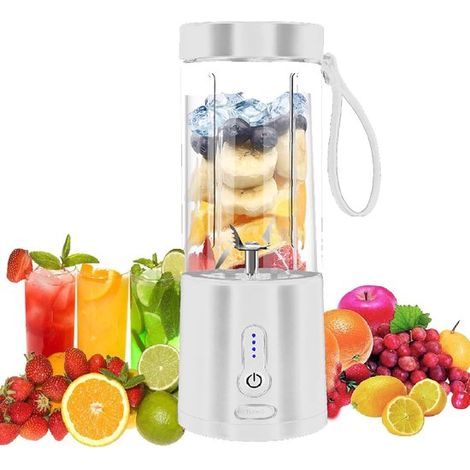 Vaso de 590 ml, Licuadora portátil, Licuadora personal para batidos y licuados, Recargable, 6 cuchillas de acero inoxidable, gimnasio y oficina (1/5)