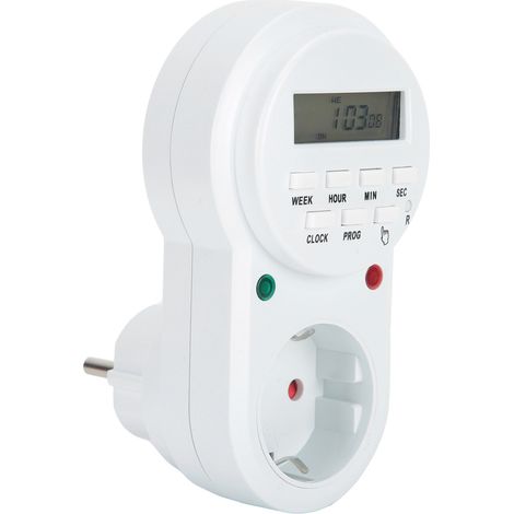 Prise Programmable Digitale Minuterie Numérique, Minuterie Numérique Programmateur, programmateur Prise Electrique à Cycle Alternatif et Répétitif EU Plug 250V (1/5)