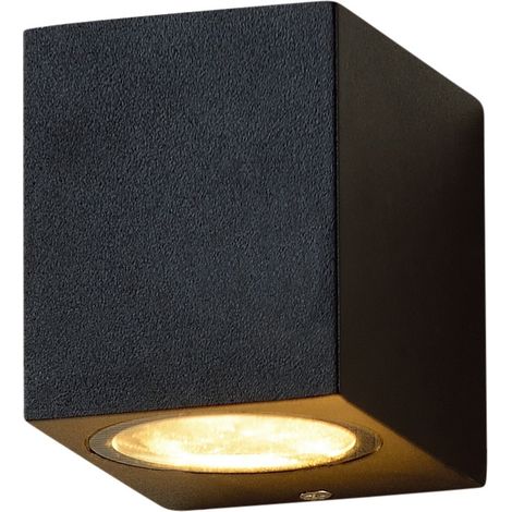 Lampe exterieure LED, faisceau en dessous, carre, culot G10 IP54, noir matt (1/2)