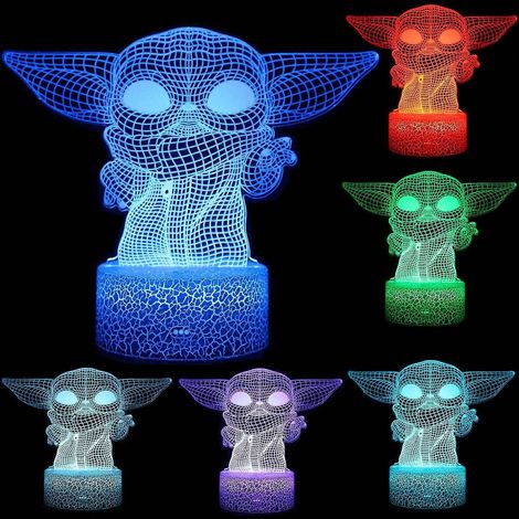 Star Wars 3D-Nachtlicht mit optischer Illusion, 16 wechselnde Farben, Fernbedienung und intelligenter Touch-Steuerung, ideales Geschenk für Jungen, Mädchen und Star Wars-Fans. (1/5)