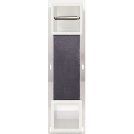 Balneo Distributeur papier-toilette encastrable avec porte 74x20,8x14,7cm, acier inoxydable, finition blanc, WALL-BOX PAPER 2 (1/5)