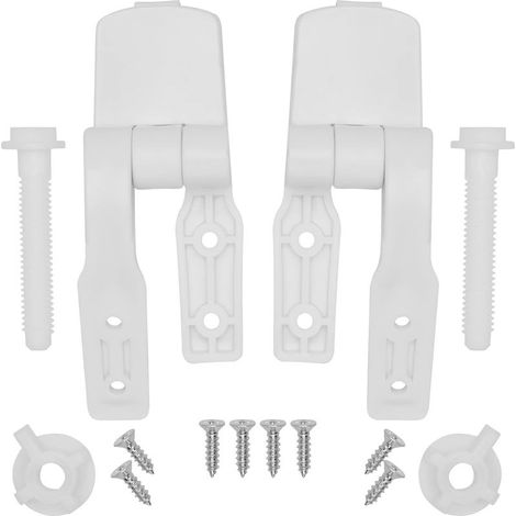 Charnière de rechange pour abattant WC en plastique blanc robuste - Solution de remplacement facile (1/4)