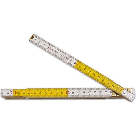 Doppiometro in Legno di Faggio Bianco/Giallo Stabila Art.617 10 stecche larg.16mm (1/2)