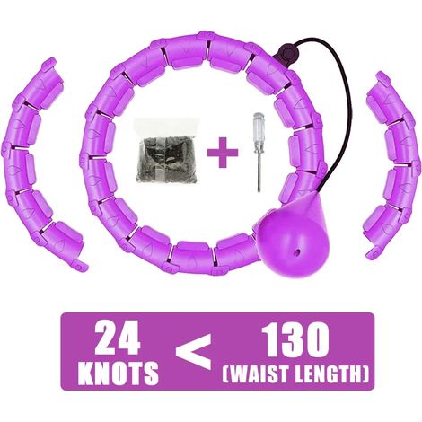 (Violet, 24 sections) Anneau de fitness pour adultes, amincissant et sculptant, exercice intelligent en un, ajustable et détachable. (1/5)