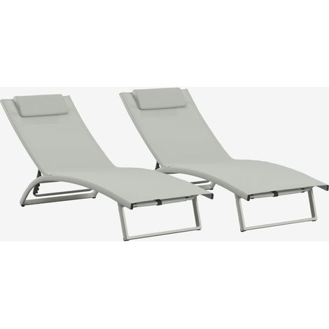 Pack de 2 tumbonas reclinables en aluminio con cojín Dulem SKLUM