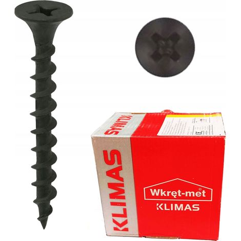 Vis à bois 3,5x45mm - Noires - 500 pièces - Phosphatées - Résistantes et durables (1/5)
