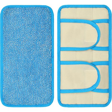 Tête de rechange facile à installer pour balai serpillère - Nettoyage rapide et efficace - Housse en microfibre - 2 pièces (1/4)