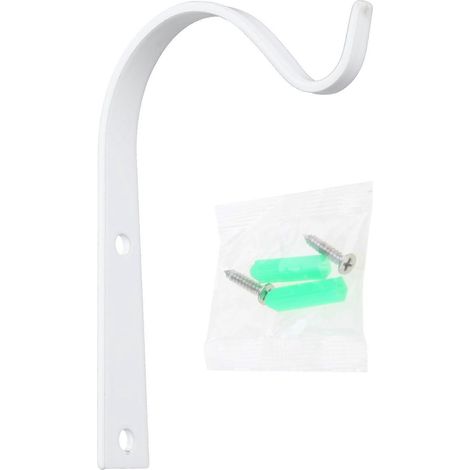 Supporto per piante sospese da esterno, gancio per appendere piante, gancio per mangiatoia per uccelli da interno, gancio in ghisa battuta resistente per muro e recinzione (1/4)