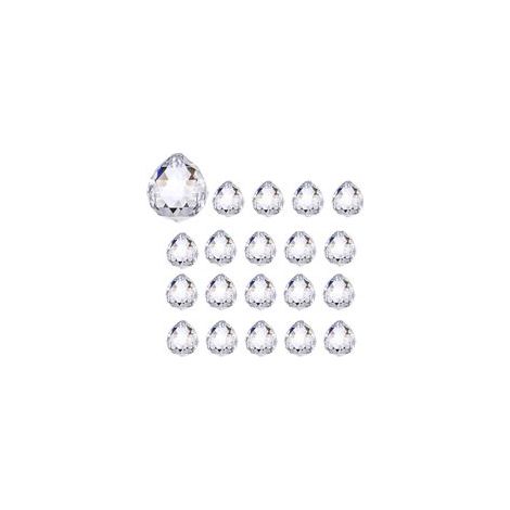 Bolas de cristal, 20 piezas atrapasol transparentes de 20 mm, prismas brillantes para colgar, bola de cristal clara para decoración de ventanas, manualidades, bodas, decoración (1/5)