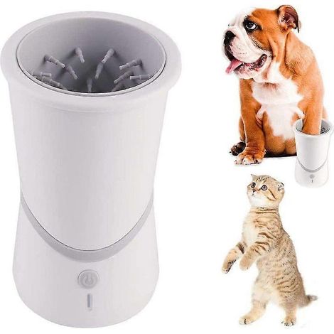 Nettoyeur de pattes automatique pour chien, gobelet lave-pattes rechargeable, gobelet électrique pour laver les pattes des animaux avec brosse en silicone souple (1/5)