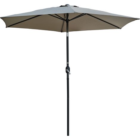 MARBELLA - Sonnenschirm mit Handkurbel, Aluminium, Stoff Khaki - DCB GARDEN