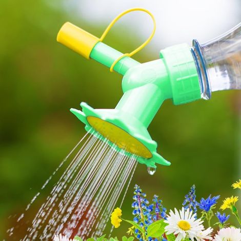 Lot de 2 Arrosoirs en Plastique à Double Tête pour Bonsaïs – Outil de Jardinage pour l'Entretien des Bonsaïs et des Jeunes Pousses en Intérieur – Vert