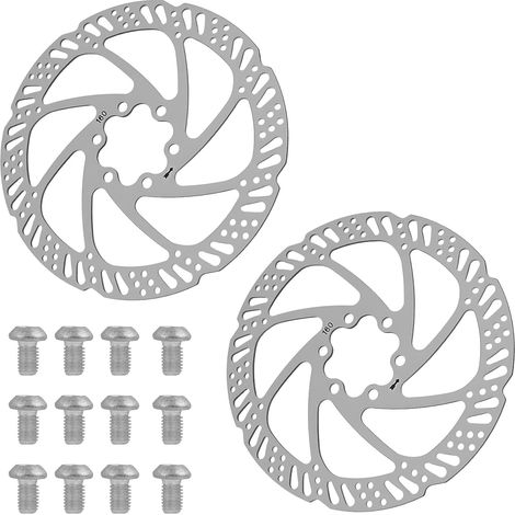 2pcs Disque de Frein pour Freins 6 Trous, 160mm disques de frein à disque de vélo, Ensemble Disques de Frein en Acier Inoxydable, avec et 12 Boulons, Idéal pour Améliorer les Performances de Freinage (1/5)