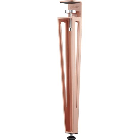 SOTECH Tischbein ColorLine in F-Form konisch zulaufend von 70 auf 40 mm mit Klemmschraube (ohne Bohren) für Beistelltisch, Couchtisch, Bank - rosa - Höhe 464 mm - 1 Stück