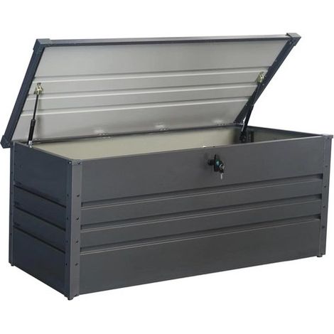 PROLOISIRS Coffre de cantine moyen pour rangement en acier 350 L - anthracite