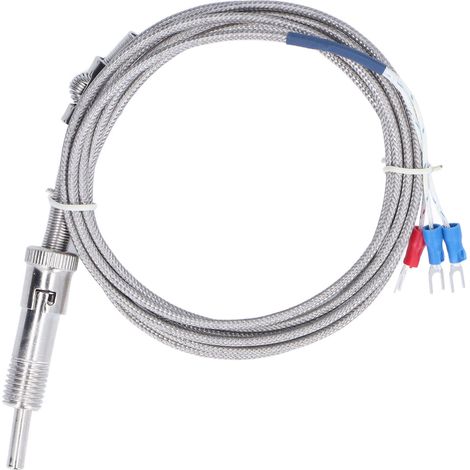Sonde de température à vis WZPT-10 Pt100 en nichrome étanche plage -200 à 450°C câble 2m pour industrie (1/5)