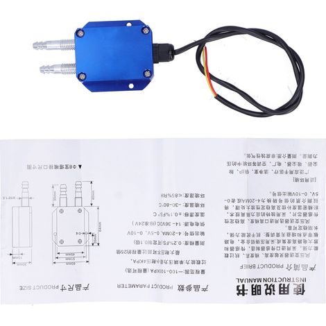 Capteur différentiel micro pression vent bleu DC24V pour chaudière et mine de charbon, 0-5kpa, transmetteur de pression (1/5)