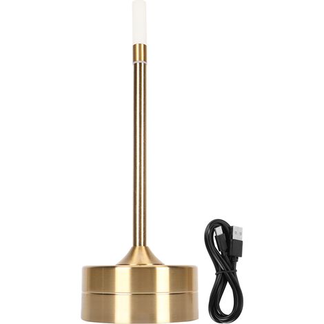 Ortviai Lampe de table sans fil LED rechargeable par USB, touche tactile et gradation continue, or (1/5)