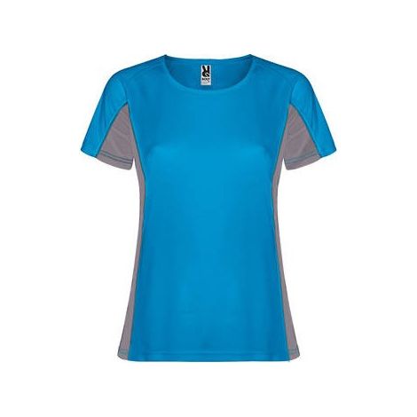 Camiseta técnica combinada de doble tejido SHANGHAI WOMAN ROLY XXL Turquesa/Plomo Oscuro