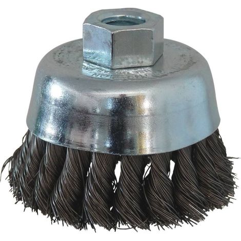 Brosse coupe conique d.70 m14 fil 0.50 acier torsade