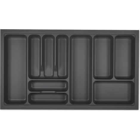 ORGA-BOX I Besteckeinsatz 819 x 473 oriongrau mit Perlstruktur und Anti-Rutschbeschichtung für Tandembox Antaro / Intivo u. ModernBox im 90er Schrank Besteckkasten