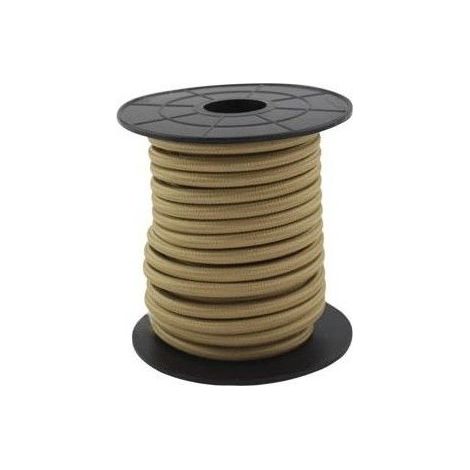 Cavo elettrico tessile 10 metri 2x0,75 mm marrone chiaro GSC 3902994